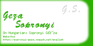 geza sopronyi business card